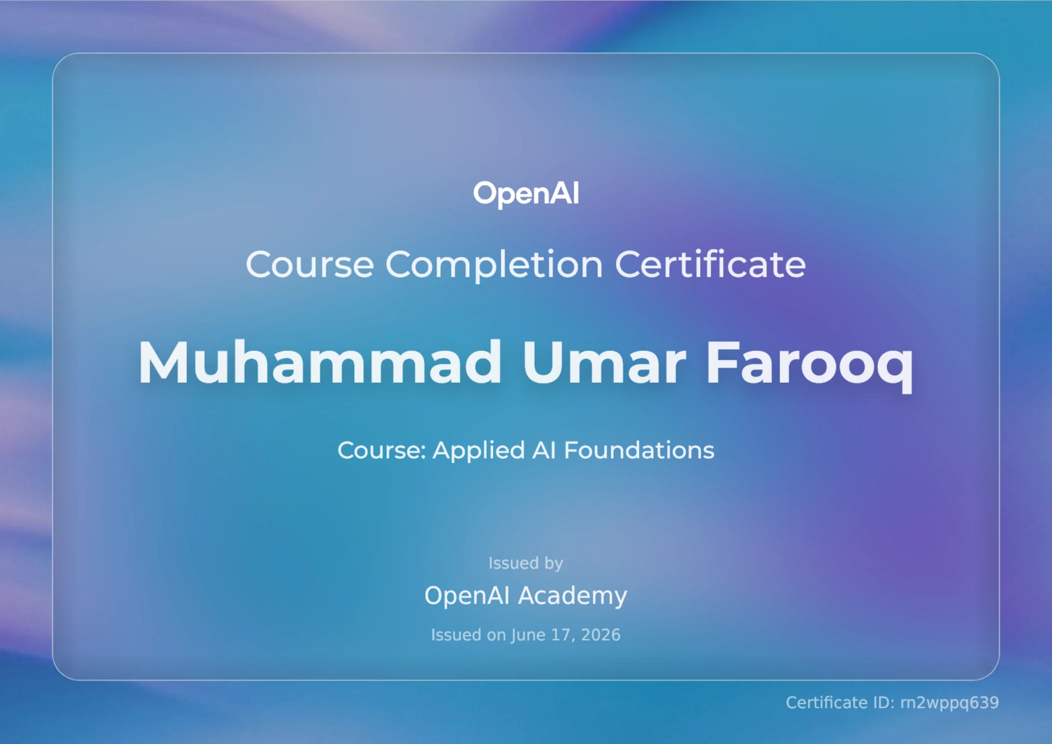 Applied AI Foundations - OpenAI Academy