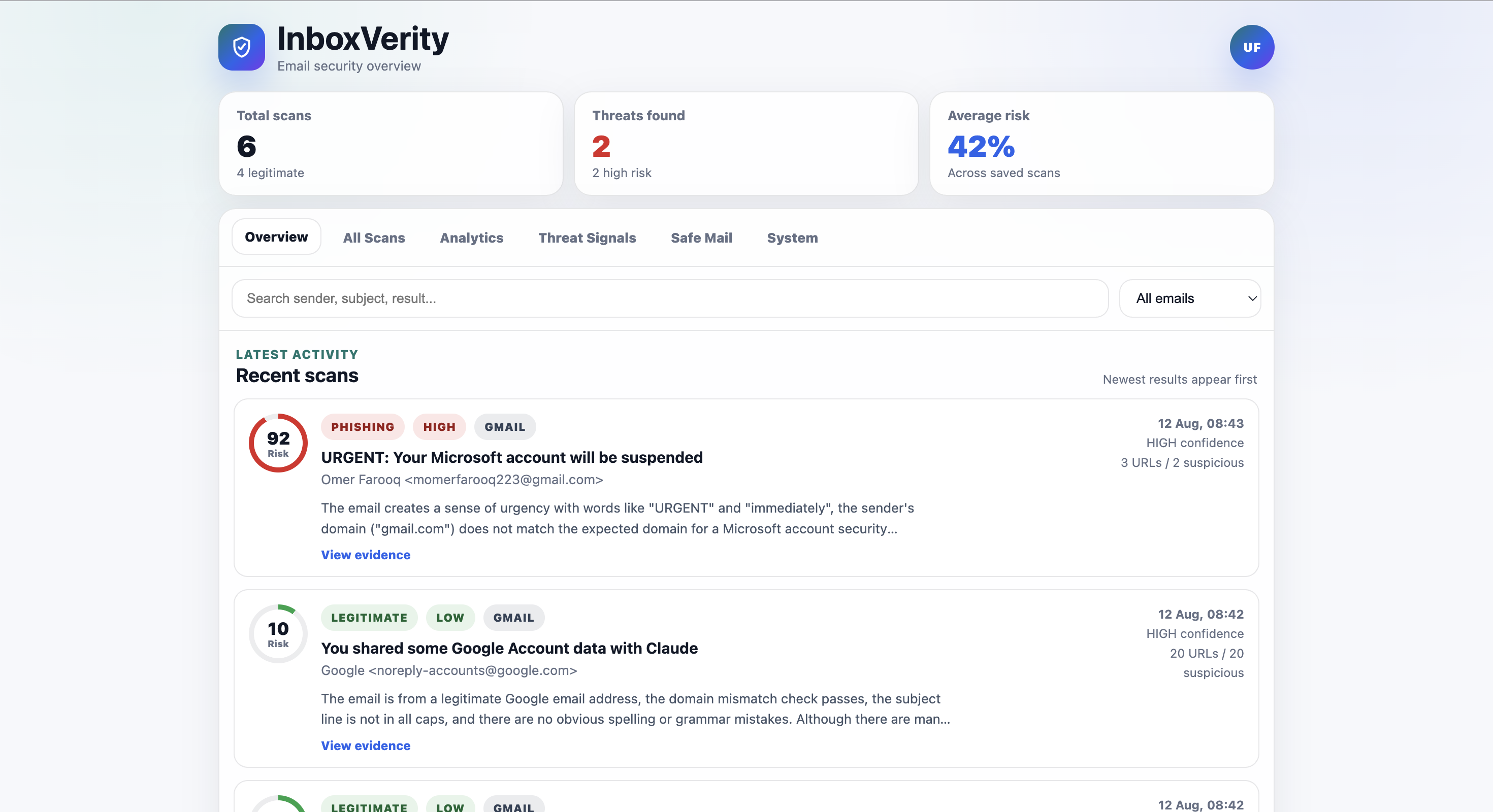 InboxVerity AI preview