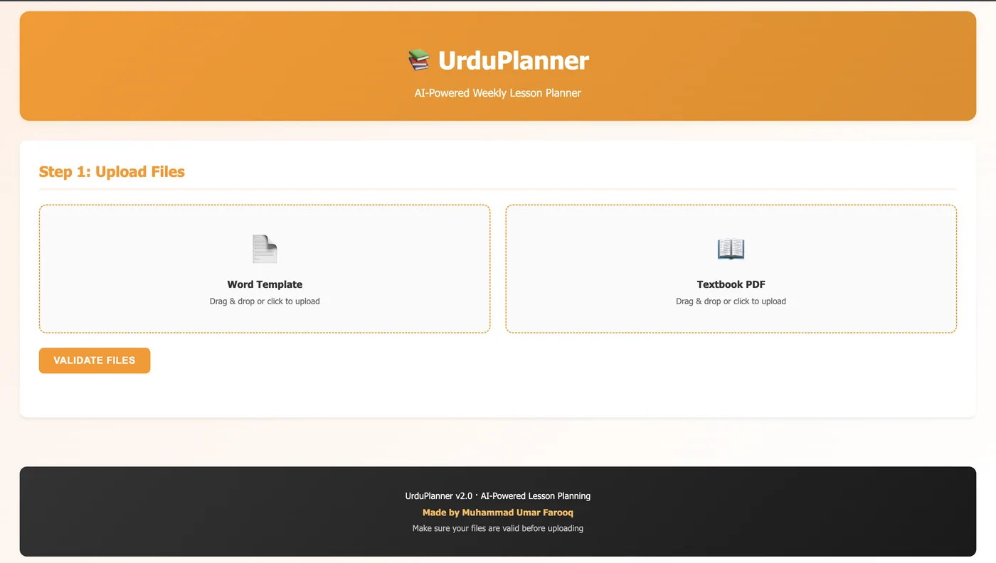 UrduPlanner Agent preview